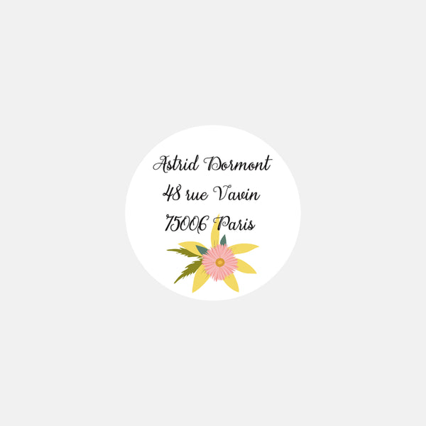 Personalized stickers matching exotic flowers - 48ex