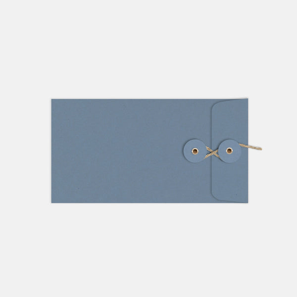 Pochette longue fermeture japonaise kraft bleu jean