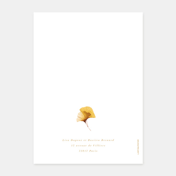 Aquarell-Ginkgo-Biloba-Hochzeitseinladung