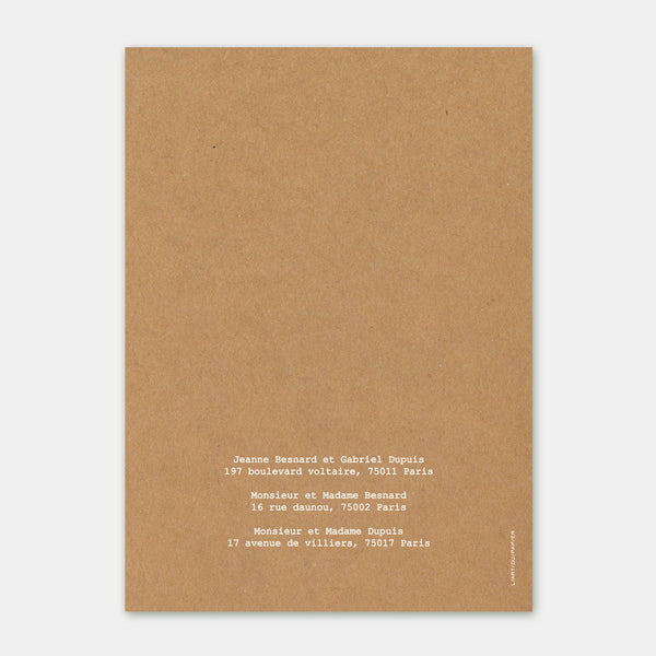 Brindille kraft wedding invitation