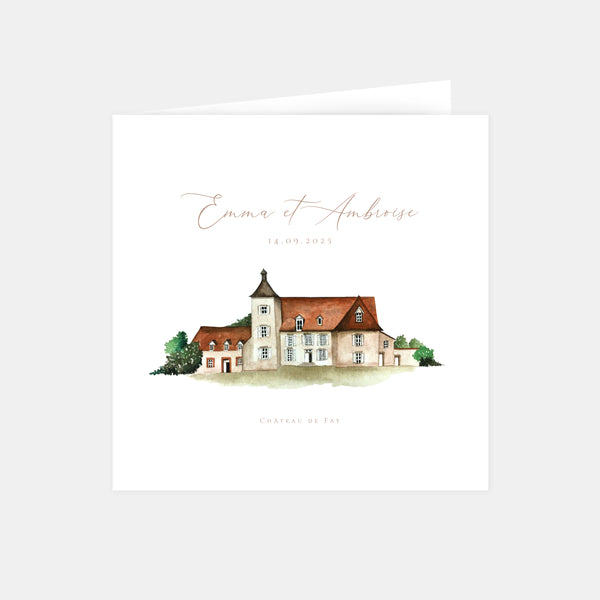 Wedding invitation Watercolor field
