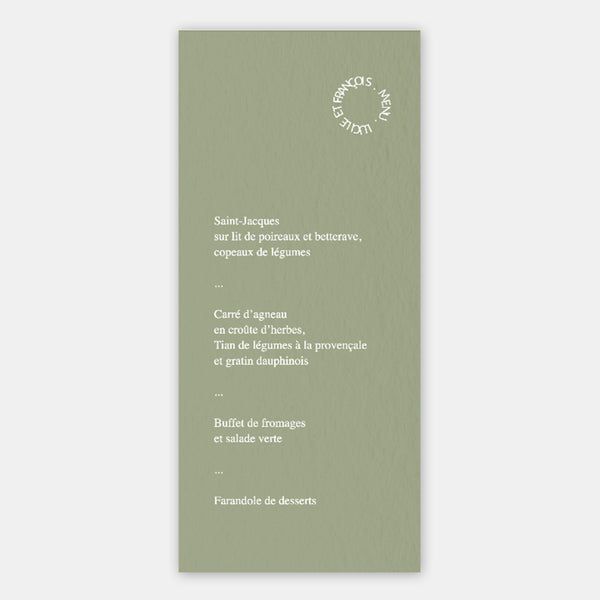 Menu de mariage Moderne Cercle