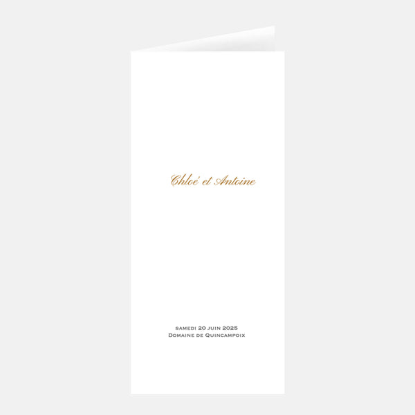 Menu de Mariage Carré Chic
