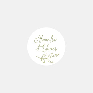Stickers personnalisés mariage Champêtre Classique