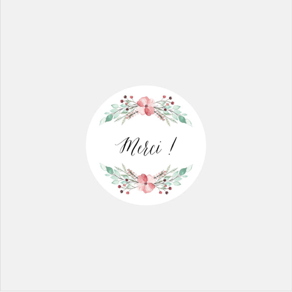 Personalisierte Blumen-botanische Hochzeitsaufkleber