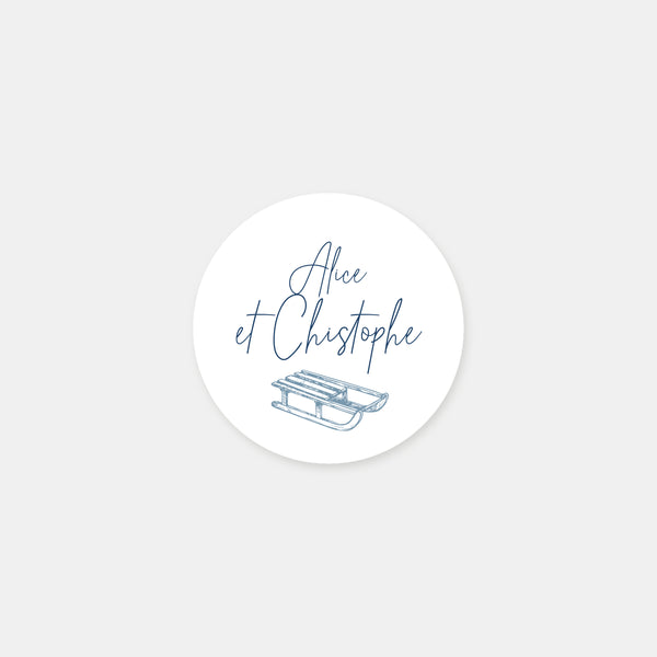 Personalized wedding stickers Mountains