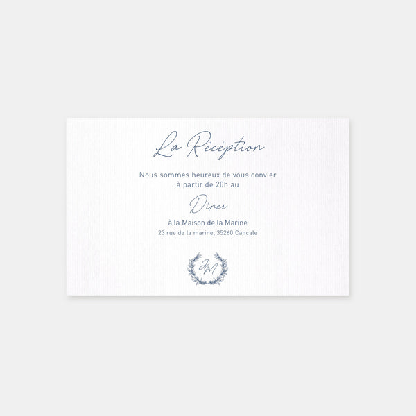 Hochzeitseinladungskarte Pflanzenkranz