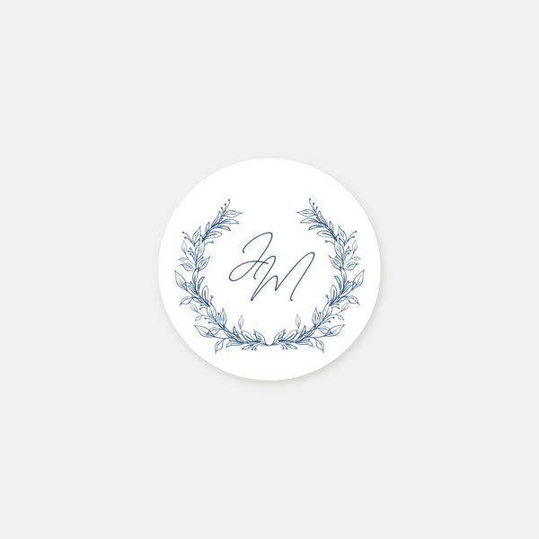 Stickers personnalisés mariage couronne végétale