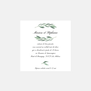 Klassische Foliage-Hochzeitseinladungskarte