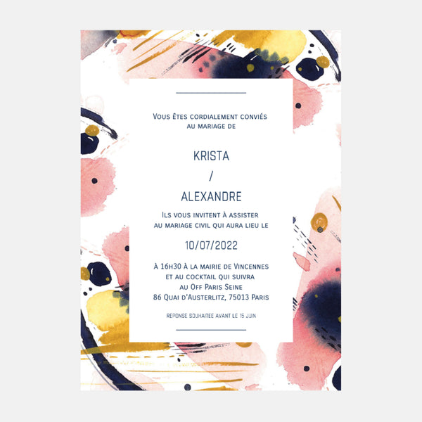 Arty wedding invitation