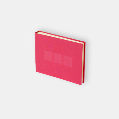 Fotoalbum, 21 x 15 cm, Fuchsia-Leinwand, cremefarbene Innenseite