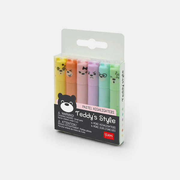 Set 6 surligneurs pastel teddy s style