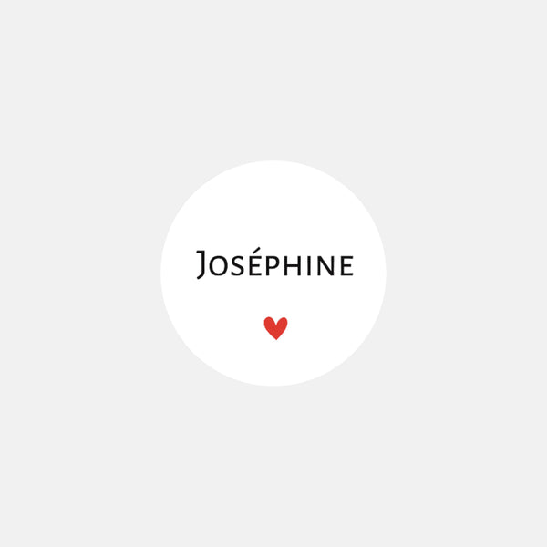 Stickers personnalisés naissance clasique petit coeur - 48ex