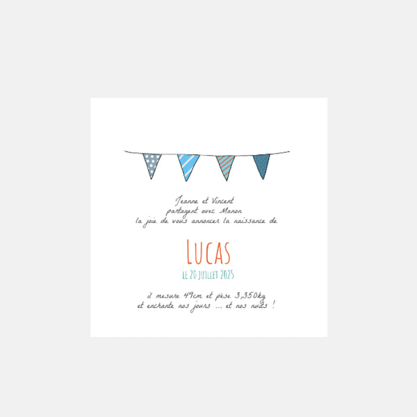 Birth announcement my family blue big sister by Kopines