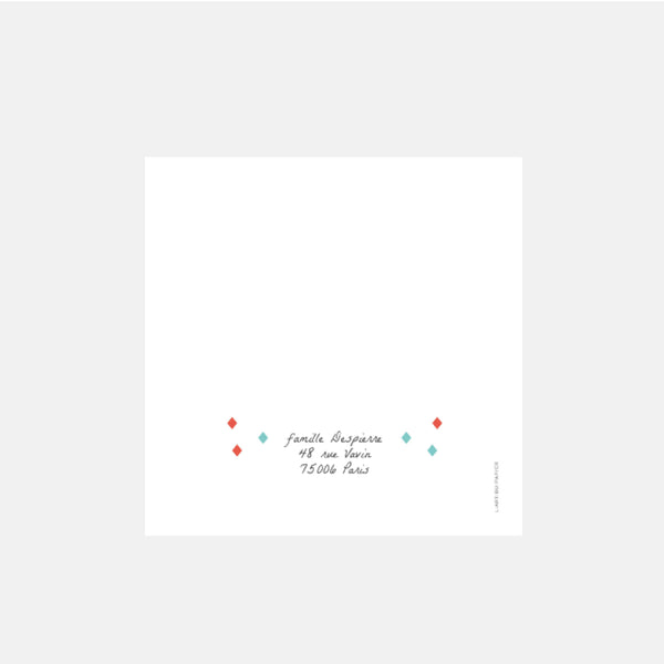 Faire-part naissance ma famille bleu 2 soeurs by Kopines