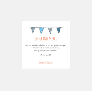Birth thank you card My blue family by Kopines
