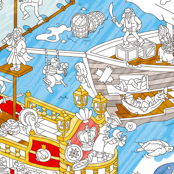 Poster géant à colorier Pirates