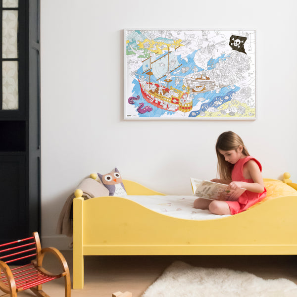 Poster géant à colorier Pirates
