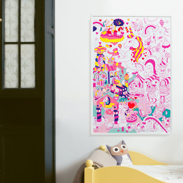 Poster géant à colorier Licorne Lily