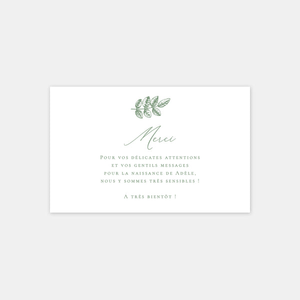 Birth thank you card Toile de jouy