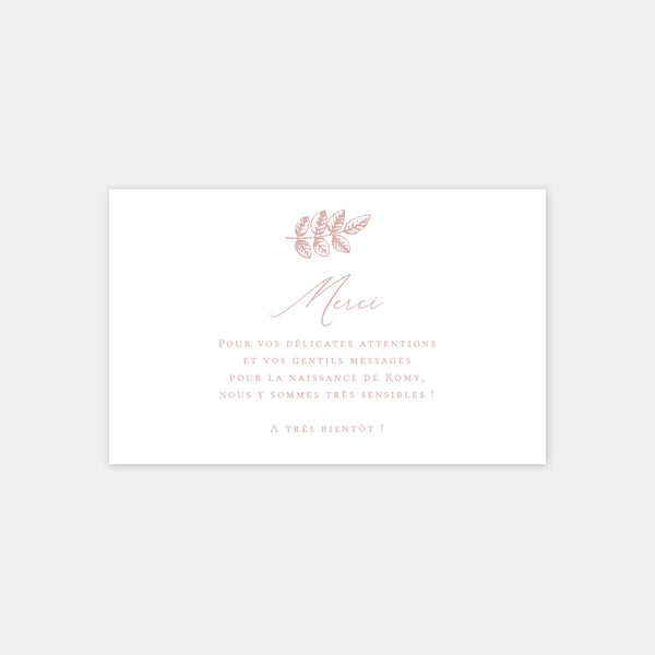 Birth thank you card Toile de jouy