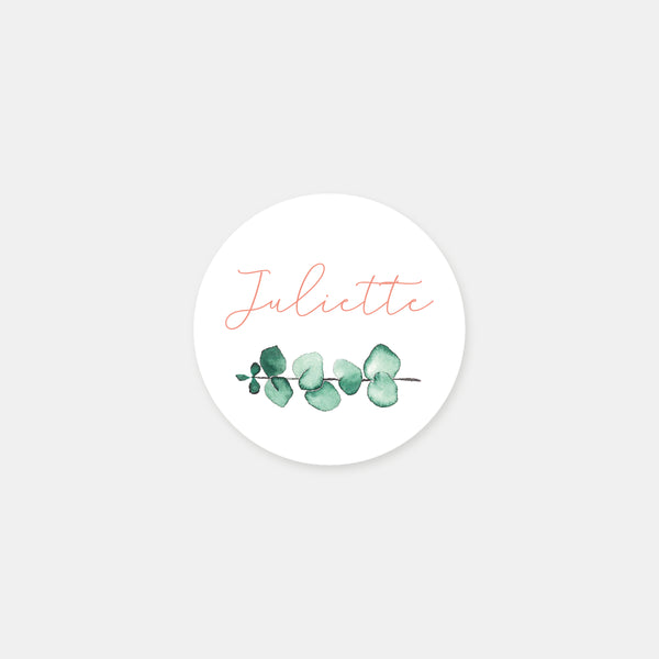 Personalized watercolor baptism crush stickers - 48ex
