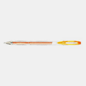 Stylo encre gel metal paillette pointe fine orange uniball