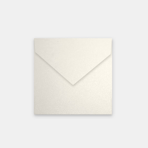 Umschlag 140x140 mm glitzernd, kryogenweiß