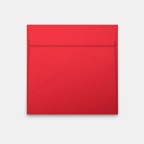 Umschlag 170x170 mm, rotes Leder, mit rechter Lasche, selbstklebend