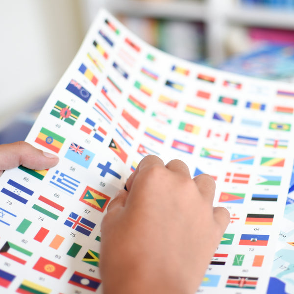 Mon poster en stickers drapeaux du monde